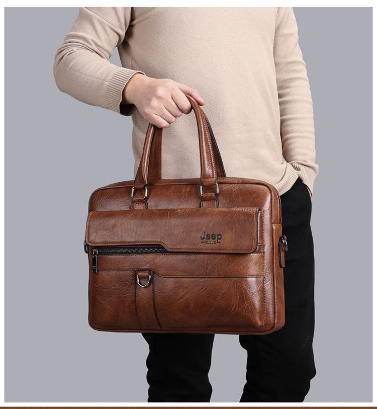 Sac pour hommes style coréen sac à main d'affaires  sac à bandoulière véritable style horizontal sac pour hommes porte-documents hommes