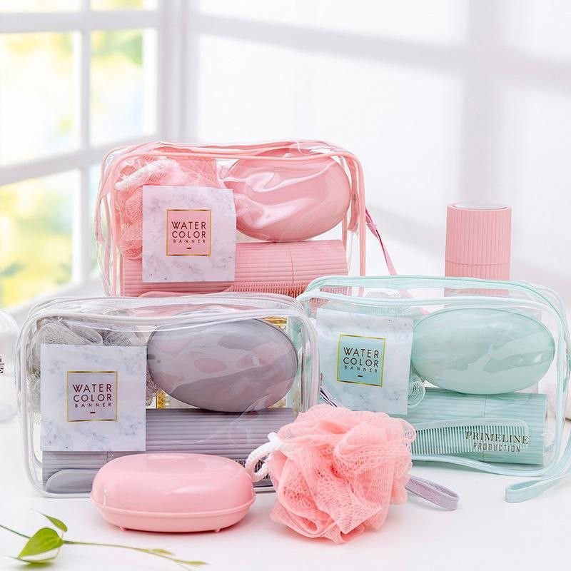 Trousse d'accessoire de Toilette Transparente vide  (couleur disponible: Rose, noire et le vert)