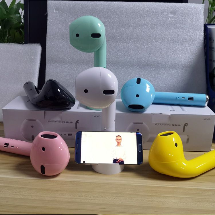 Haut-parleur Bluetooth portable géant en forme d'AirPod.