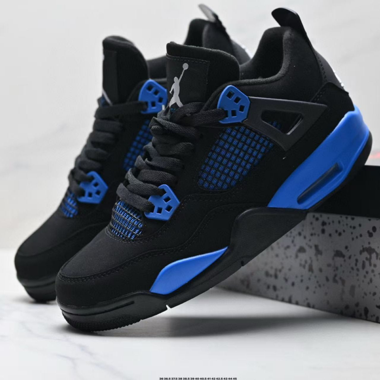 Chaussures de basket pratiques AJ4 blanc, vert, noir, jaune, rouge et bleu tonnerre homme et femme classique Joe 4 chaussures de sport décontractées mi-hautes