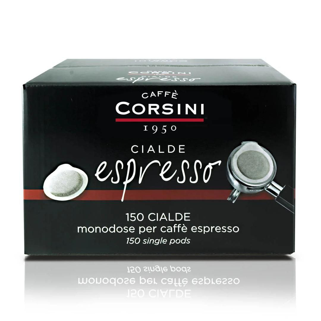 Un carton de 150 dosettes de café espresso torréfiées et moulues au goût intense et crémeux.