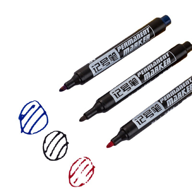 Stylo marqueur gras non effaçable stylo - Marqueur étanche à séchage rapide - Stylo à grosse tête en couleur rouge et bleu