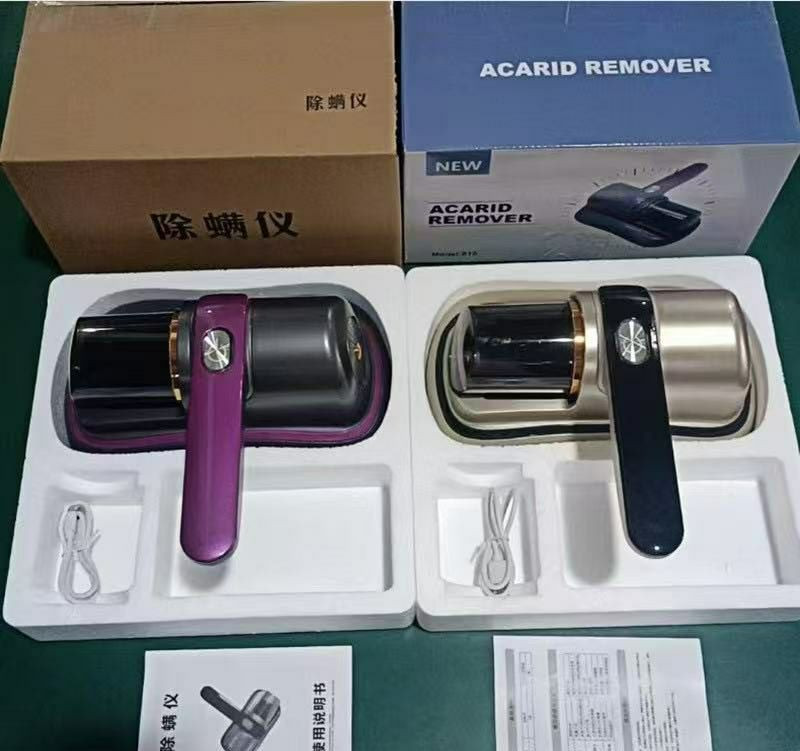 Aspirateur à main sans fil conçu pour éliminer les acariens et la poussière des matelas, canapés et autres textiles.