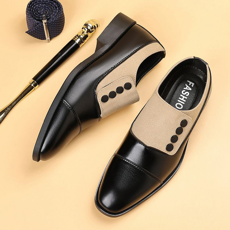 chaussures elegant en cuir de grande taille décontractées pour hommes