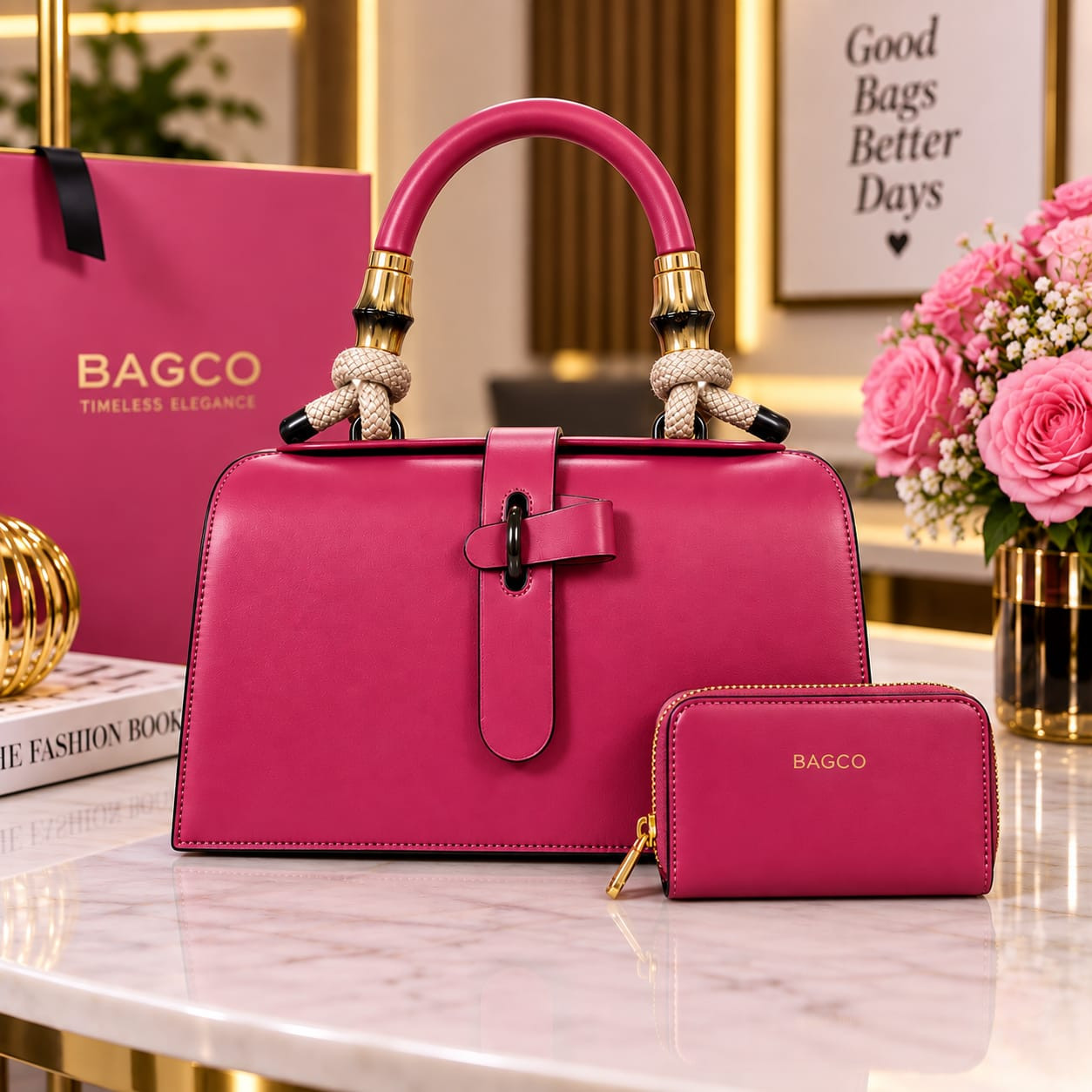 Sacs à main de marque tendance class pour femme en lot de 2-en-1 avec un petit portefeuille ou une pochette assortie).