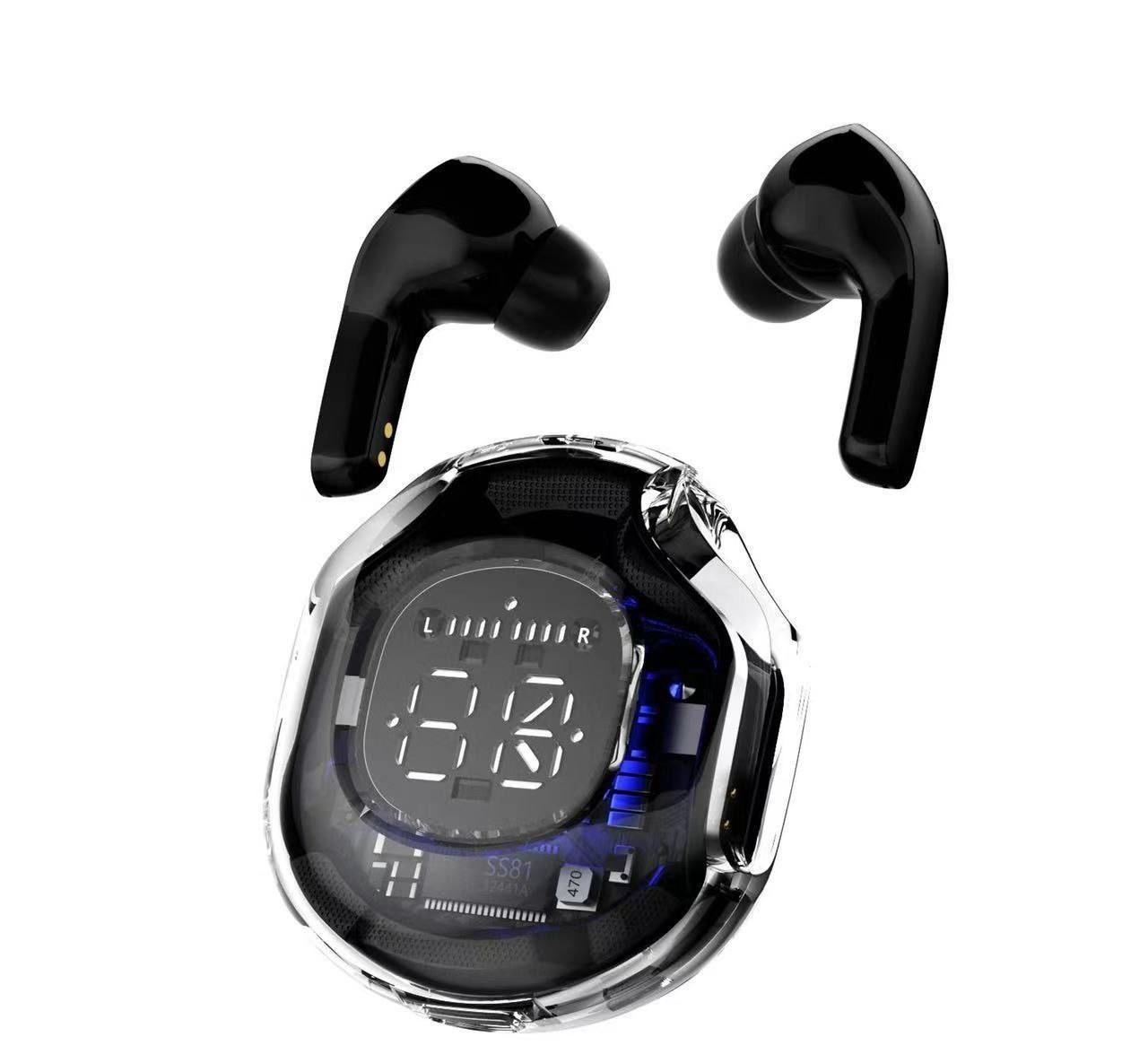 Autonomie ultra longue de la batterie, affichage numérique, haute apparence, casque Bluetooth transparent, casque Bluetooth de deuxième génération à réduction de bruit intra-auriculaire de sport sans 