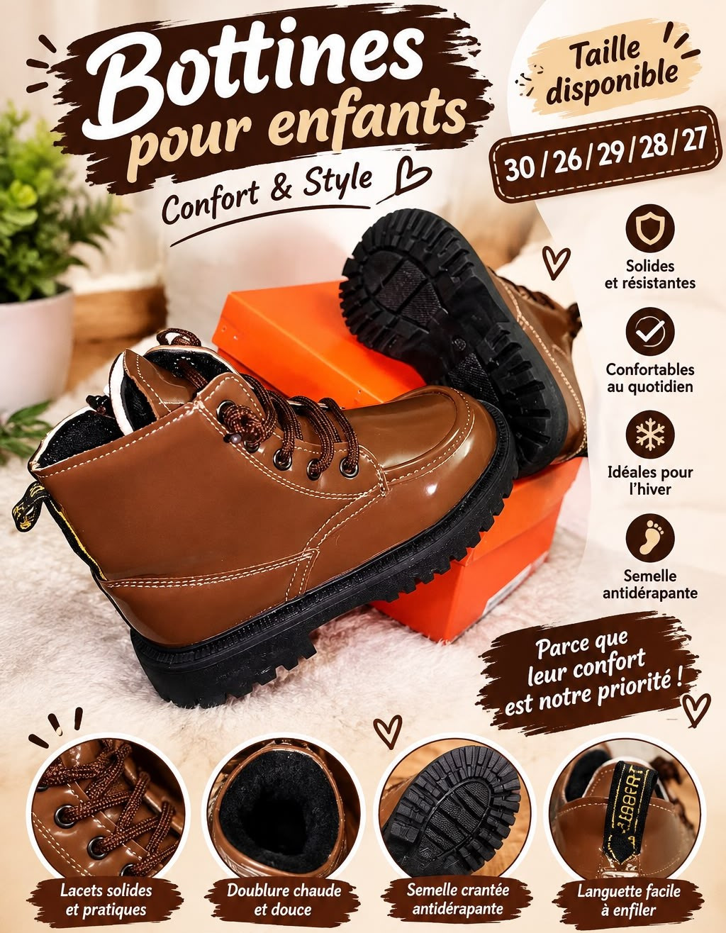 ST06 | Bottines baskets Enfants de qualité – Confort & Style au quotidien