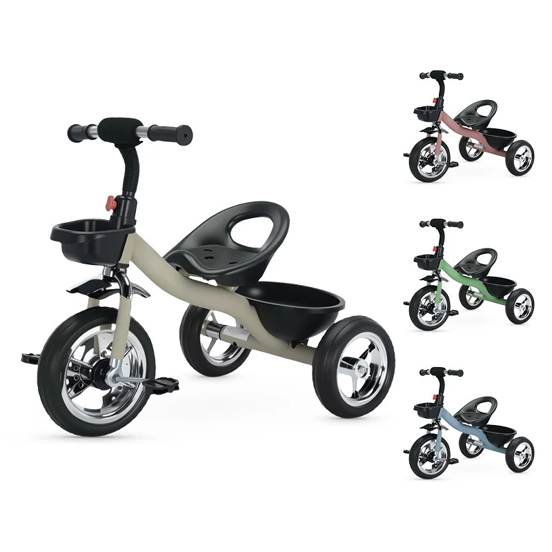 Besrey Tricycle enfant avec cadre robuste et double panier de rangement | 1 à 3 ans
